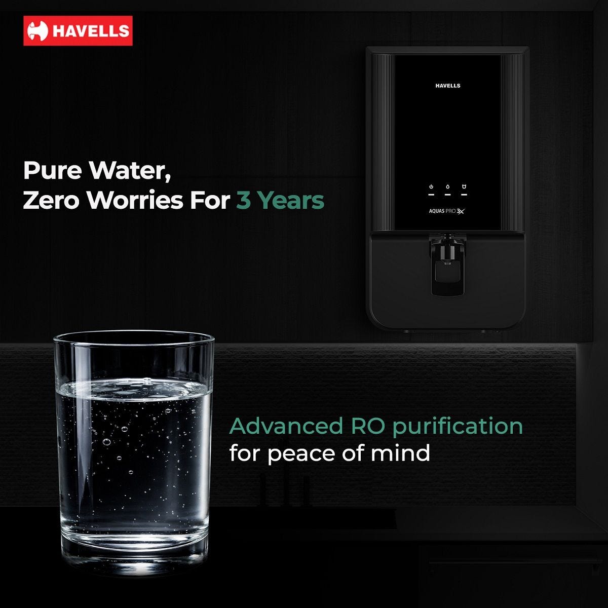 Havells Aquas Pro 3X RO+UV Water Purifier: Product feature